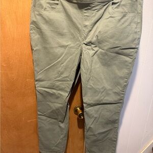 Gloria Vanderbilt Green Chinos Flat Front Cotton Blend BNWT
